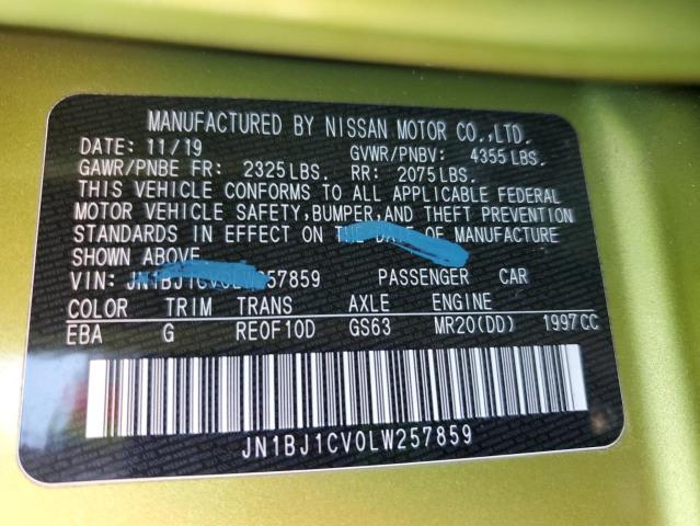 VIN JN1BJ1CV0LW257859 2020 NISSAN ROGUE no.12