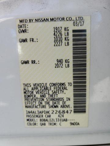 2017 NISSAN ALTIMA 2.5 - 1N4AL3AP1HC226847