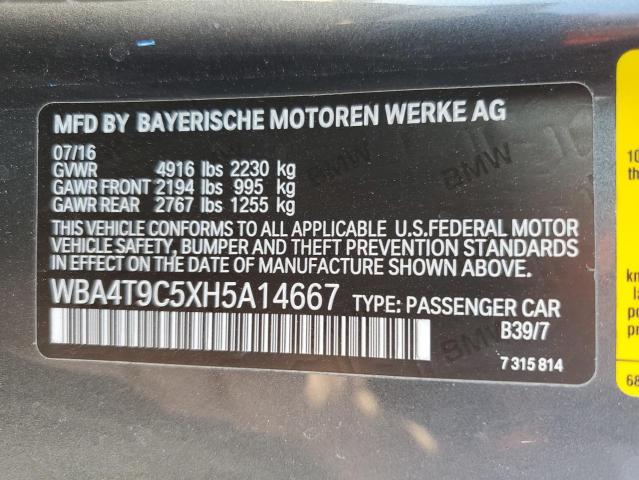 VIN WBA4T9C5XH5A14667 2017 BMW 4 Series, 440I no.12