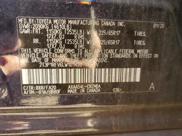 2020 TOYOTA RAV4 XLE - 2T3P1RFV6LW101420