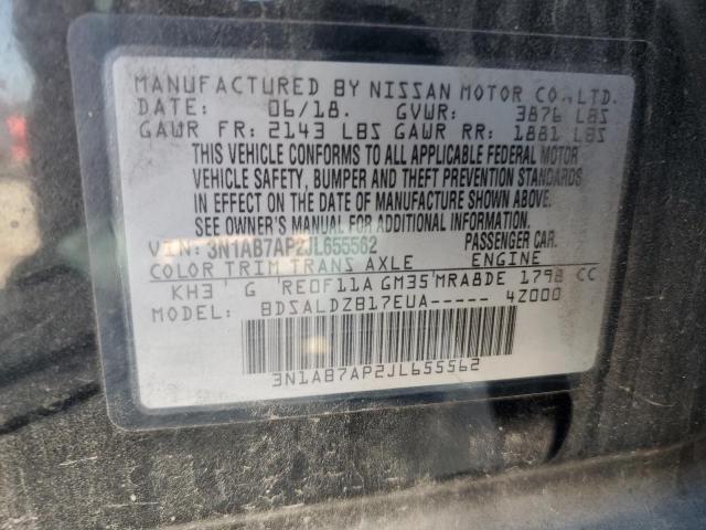 VIN 3N1AB7AP2JL655562 2018 Nissan Sentra, S no.12