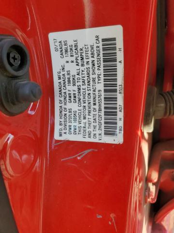 2017 HONDA CIVIC EX - 2HGFC2F78HH557619