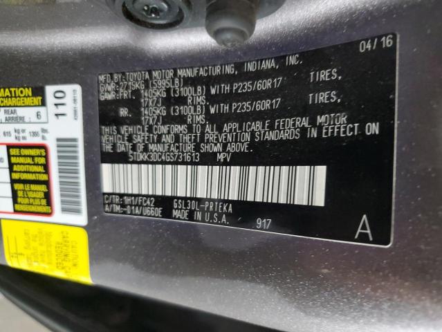 VIN 5TDKK3DC4GS731613 2016 Toyota Sienna, LE no.13