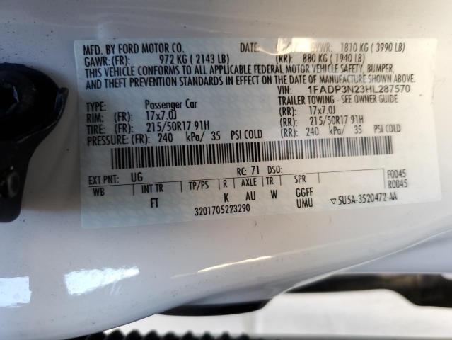 2017 FORD FOCUS TITA - 1FADP3N23HL287570