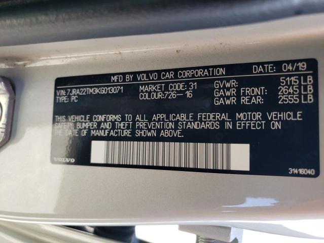 2019 VOLVO S60 T6 R-D - 7JRA22TM3KG013071
