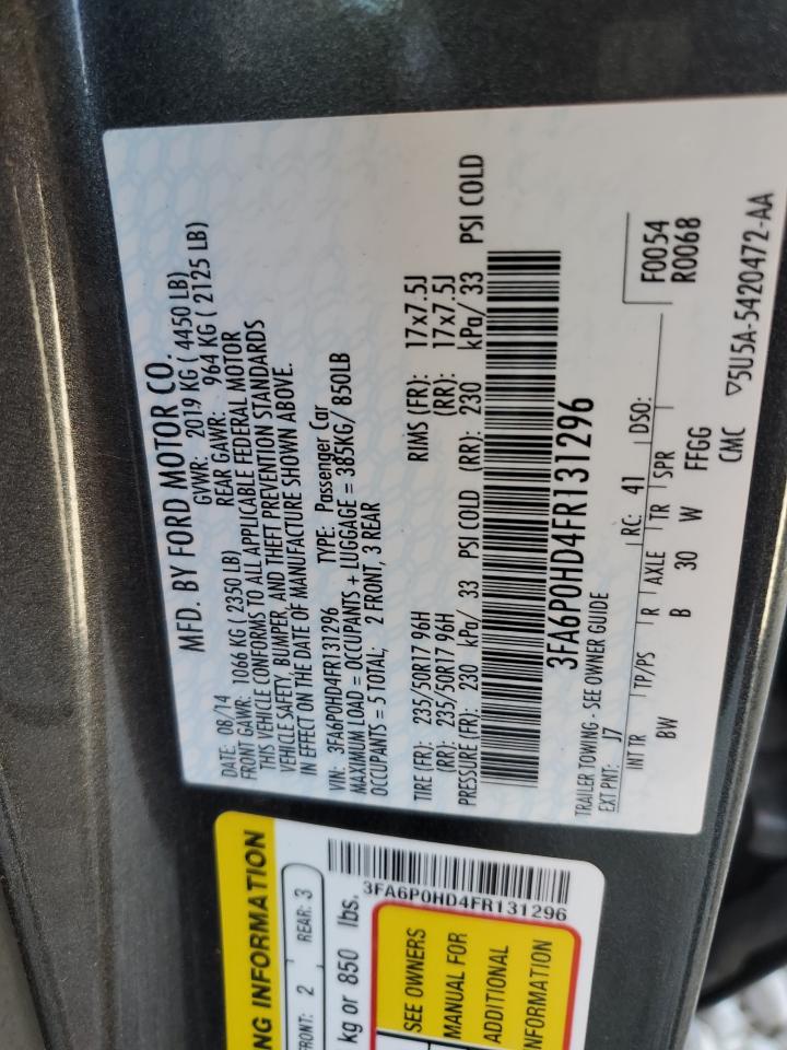 Lot #2959821311 2015 FORD FUSION SE