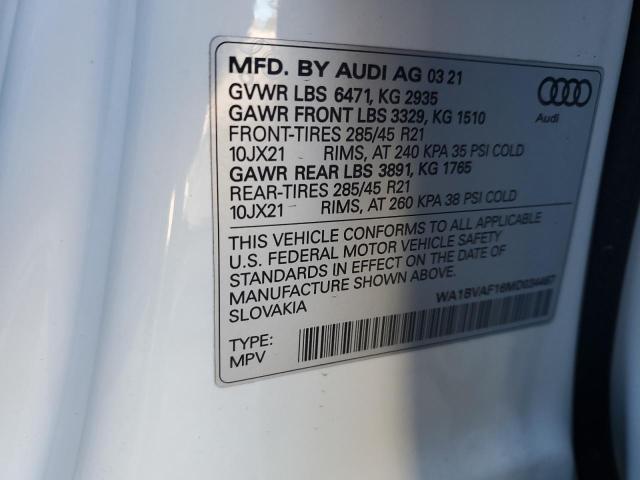 VIN WA1BVAF16MD034467 2021 AUDI Q8 no.14