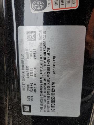 2017 CHEVROLET CAMARO LT - 1G1FD3DS3H0124179