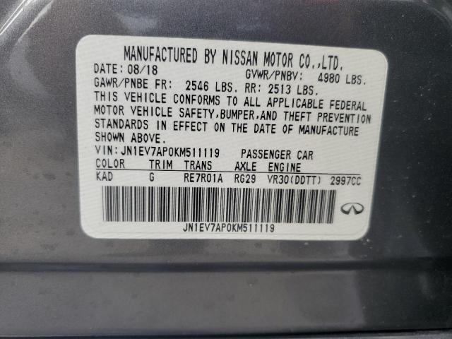 VIN JN1EV7AP0KM511119 2019 Infiniti Q50, Luxe no.13