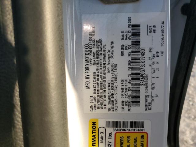 2018 FORD FUSION S - 3FA6P0G73JR194801
