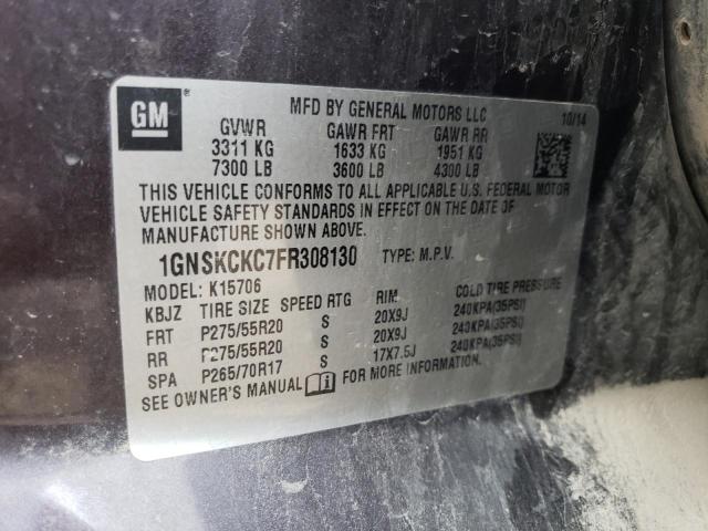 2015 CHEVROLET TAHOE LTZ 1GNSKCKC7FR308130