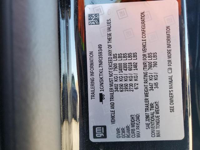 2022 CHEVROLET TAHOE K150 - 1GNSKTKL7NR359349