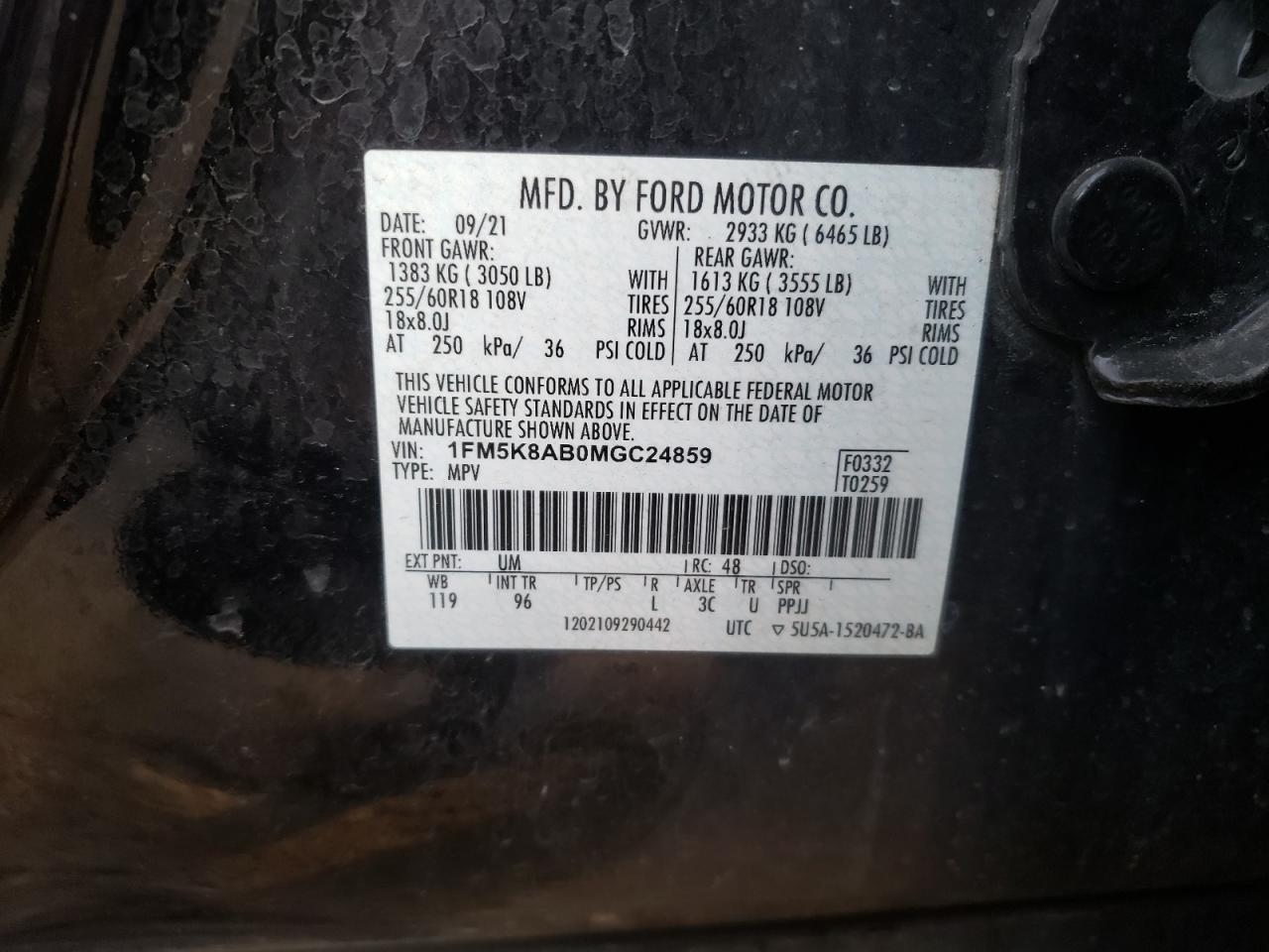 Lot #2945136698 2021 FORD EXPLORER P