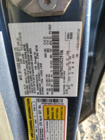 VIN 3FA6P0HD2JR229106 2018 Ford Fusion, SE no.12