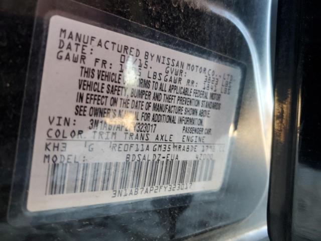 VIN 3N1AB7AP2FY323017 2015 Nissan Sentra, S no.13