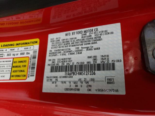 2021 FORD MUSTANG GT - 1FA6P8CF4M5127336
