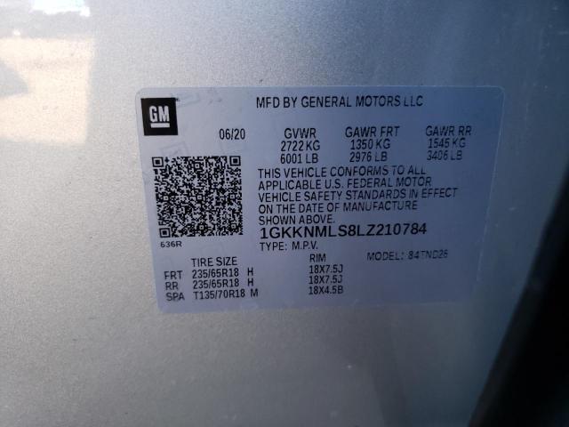 2020 GMC ACADIA SL 1GKKNMLS8LZ210784