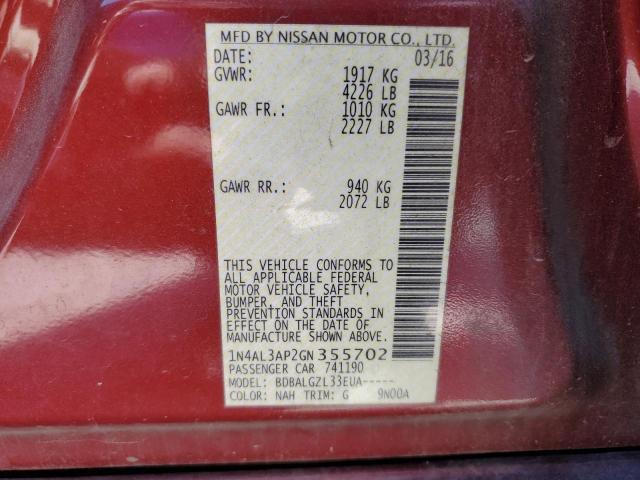 2016 NISSAN ALTIMA 2.5 - 1N4AL3AP2GN355702