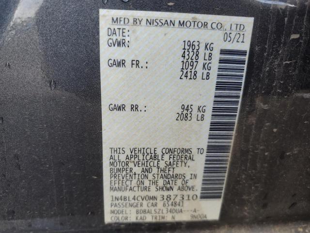 2021 NISSAN ALTIMA SR - 1N4BL4CV0MN387310