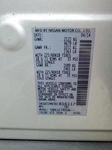 VIN 5N1AT2MV3EC816117 2014 Nissan Rogue, S no.14