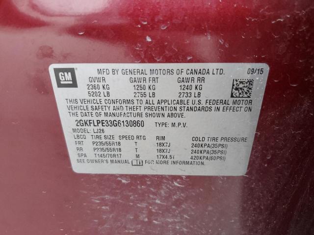 VIN 2GKFLPE33G6130860 2016 GMC Terrain, Slt no.13