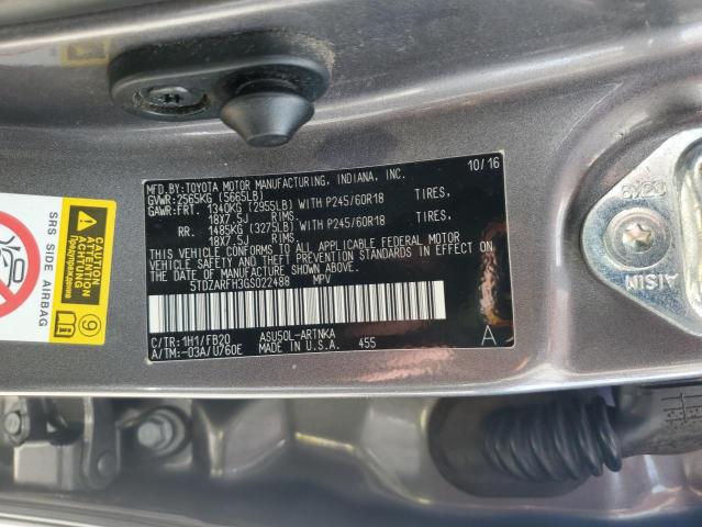 VIN 5TDZARFH3GS022488 2016 Toyota Highlander, LE no.13