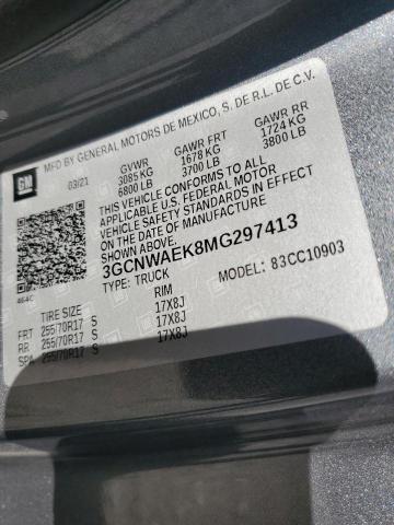 2021 CHEVROLET SILVERADO - 3GCNWAEK8MG297413