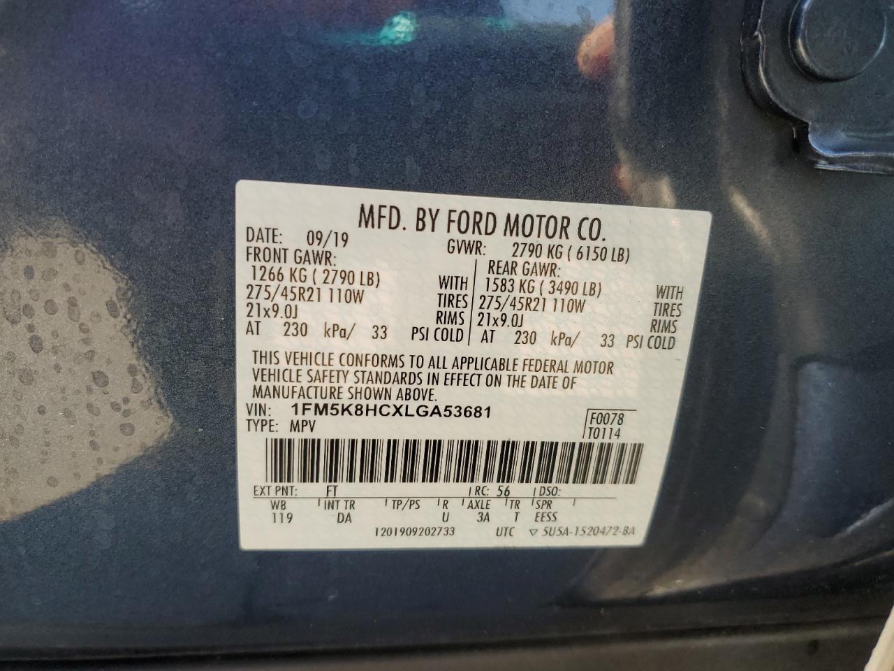 Lot #2886311538 2020 FORD EXPLORER P