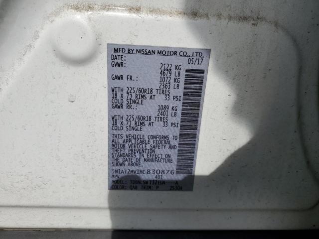 2017 NISSAN ROGUE SV - 5N1AT2MV1HC830876
