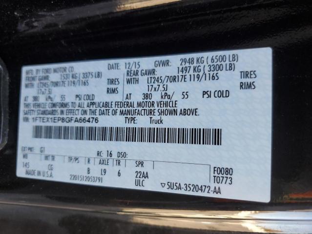 2016 FORD F150 SUPER - 1FTEX1EP8GFA66476