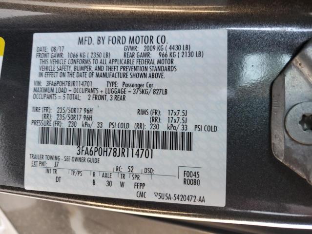 VIN 3FA6P0H78JR114701 2018 Ford Fusion, SE no.12