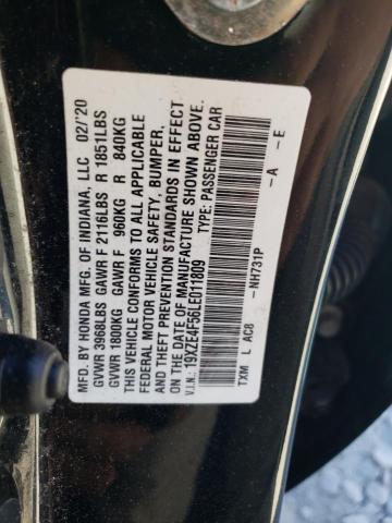 2020 HONDA INSIGHT EX 19XZE4F56LE011809