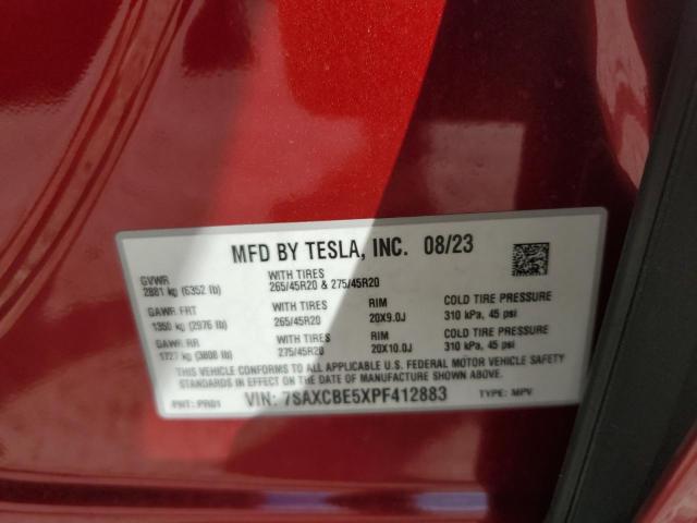 VIN 7SAXCBE5XPF412883 2023 TESLA MODEL X no.13