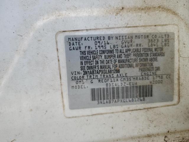 VIN 3N1AB7APXGL681268 2016 Nissan Sentra, S no.12