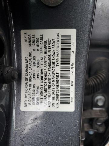 VIN 2HGFC2F58JH575381 2018 Honda Civic, LX no.13