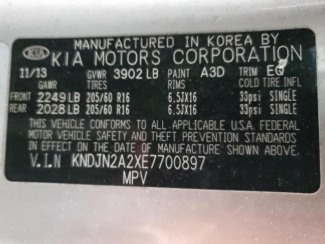 VIN KNDJN2A2XE7700897 2014 KIA Soul no.12