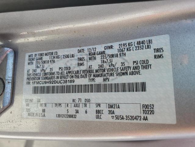 VIN 1FMCU9H92DUC38189 2013 Ford Escape, Sel no.13