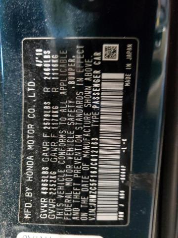 2018 HONDA CLARITY JHMZC5F16JC012163