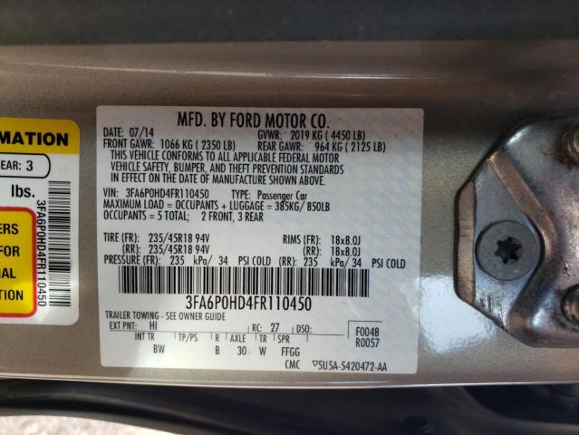 VIN 3FA6P0HD4FR110450 2015 Ford Fusion, SE no.12