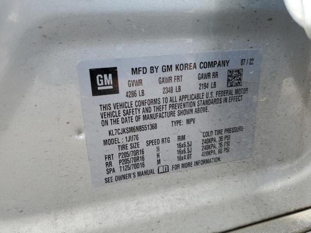 VIN KL7CJKSM6NB551368 2022 Chevrolet Trax, LS no.12