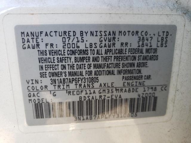 VIN 3N1AB7AP6FY310805 2015 NISSAN SENTRA no.13