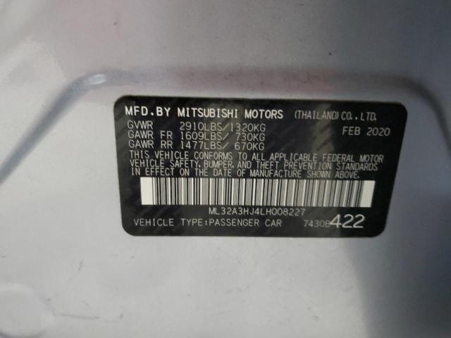 VIN ML32A3HJ4LH008227 2020 Mitsubishi Mirage, ES no.13