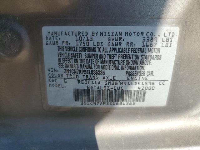 VIN 3N1CN7AP5EL836385 2014 Nissan Versa, S no.11