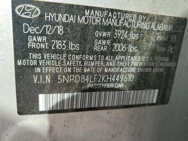 2019 HYUNDAI ELANTRA SE - 5NPD84LF2KH449610