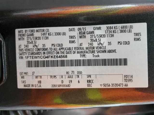 2015 FORD F150 SUPER - 1FTEW1CG4FKE64568