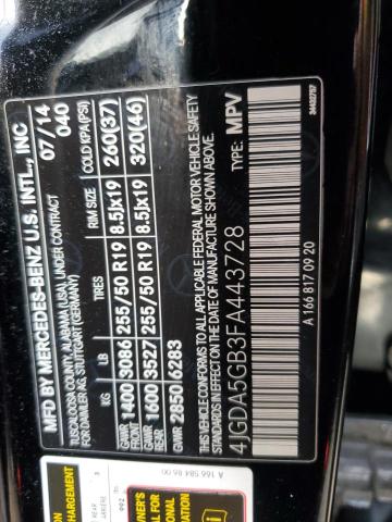 2015 MERCEDES-BENZ ML 400 4MA - 4JGDA5GB3FA443728
