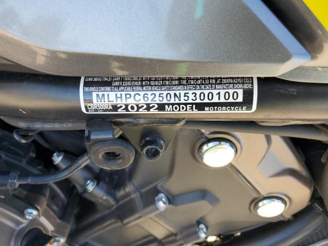 2022 HONDA CBR500 RA MLHPC6250N5300100