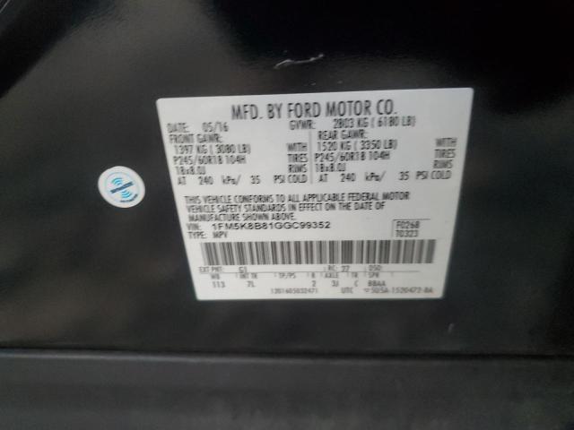 2016 FORD EXPLORER - 1FM5K8B81GGC99352