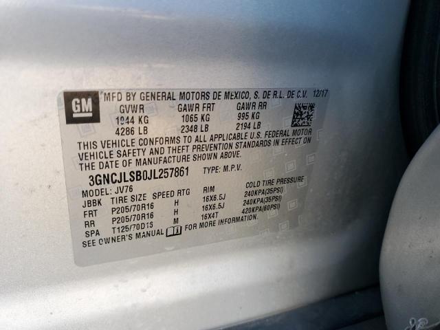 2018 CHEVROLET TRAX 1LT - 3GNCJLSB0JL257861