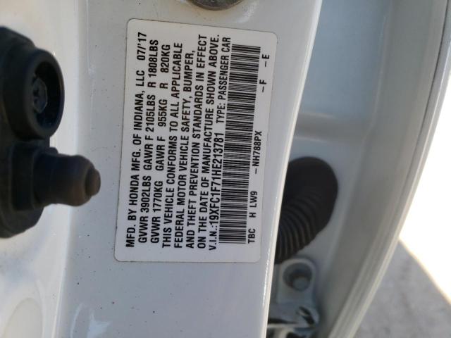 2017 HONDA CIVIC EXL - 19XFC1F71HE213781